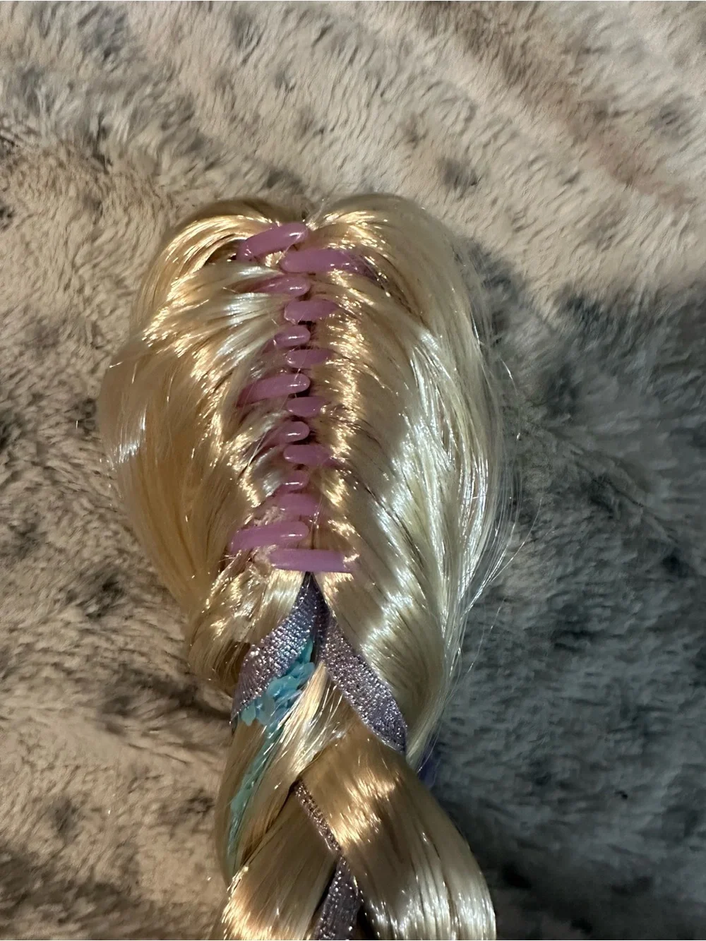 Celebrate Girls Clip On Blonde Braided Hair Extension with Pastel Flower Accents